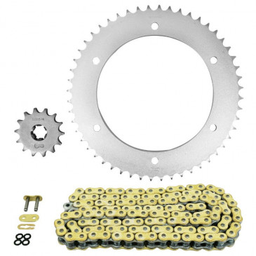 KIT CHAINE ADAPTABLE HYOSUNG 125 COMET GT R 2003>2015 428 14x52 (DIAM COURONNE 142/164/8.5) (DEMULTIPLICATION ORIGINE) -AFAM- 5400598047947