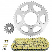 KIT CHAINE ADAPTABLE YAMAHA 125 MT 2015>2016, MT-125 ABS 2015>2019 428 14x48 (DIAM COURONNE 76/100/8.5) (DEMULTIPLICATION ORIGINE) -AFAM- 5400598033421
