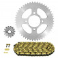 KIT CHAINE ADAPTABLE SUZUKI 125 RV VANVAN 2007>2018 428 14x49 (DIAM COURONNE 64/84/10.5) (DEMULTIPLICATION ORIGINE) -AFAM- 5400598036767