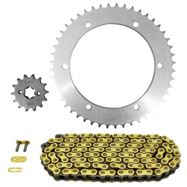 KIT CHAINE ADAPTABLE KAWASAKI 125 KMX 1986>1998 428 14x48 (DIAM COURONNE 134/150/8.5) (DEMULTIPLICATION ORIGINE) -AFAM- 5400598039621