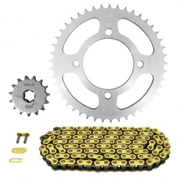 KIT CHAINE ADAPTABLE SUZUKI 125 GZ MARAUDER 1998>2011 428 15x45 (DIAM COURONNE 80/100/10.5) (DEMULTIPLICATION ORIGINE) -AFAM- 5400598036828