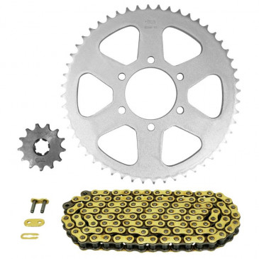 KIT CHAINE ADAPTABLE YAMAHA 125 TY 1976>1989 428 13x52 (DIAM COURONNE 62/80/8.5) (DEMULTIPLICATION ORIGINE) -AFAM- 5400598033735
