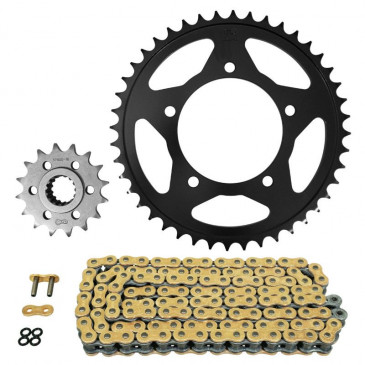 KIT CHAINE ADAPTABLE APRILIA 750 SHIVER 2008>2012, SHIVER GT 2009>2010, SHIVER RAE 2010>2015, SHIVER RA 2007>2010 525 16x44 (DIAM COURONNE 100/120/10.25) (DEMULTIPLICATION ORIGINE) -AFAM- 5400598042843