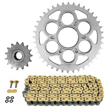 CHAIN AND SPROCKET KIT FOR DUCATI 1200 MULTISTRADA 2010>2017, MULTISTRADA S 2010>2017, MULTI STRADA ABS 2010>2017 530 15x40 (Rear sprocket Ø 60/110/38) (OEM Specifications) -AFAM- 5400598046216