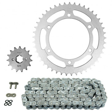 KIT CHAINE ADAPTABLE HONDA 650 NX DOMINATOR 1988 520 15x45 (DIAM COURONNE 130/150/10.5) (DEMULTIPLICATION ORIGINE) -AFAM- 5400598030796
