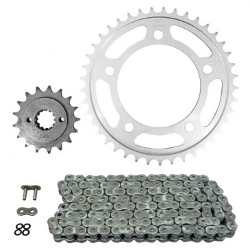 KIT CHAINE ADAPTABLE HONDA 750 VT C SHADOW 1997>2008, VT C SHADOW AERO 2009, VT C2 SHADOW 1997>2001 525 17x41 (DIAM COURONNE 112/138/12.25) (DEMULTIPLICATION ORIGINE) -AFAM- 5400598031076