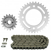 CHAIN AND SPROCKET KIT FOR HONDA 500 CB F 1975>1977, 500 CB 1975>1976 530 17x34 (REAR SPROCKET Ø 94/124/10.5) (OEM SPECIFICATIONS) -AFAM- 5400598030154