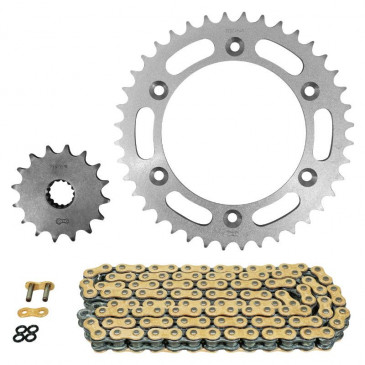 KIT CHAINE ADAPTABLE KTM 690 DUKE 2008>2012, DUKE ABS 2013>2019, R DUKE R 2010>2012, R DUKE R ABS 2013>2017 520 16x40 (DIAM COURONNE 125/150/8.5) (DEMULTIPLICATION ORIGINE) -AFAM-