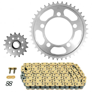 KIT CHAINE ADAPTABLE KTM 990 SM R SUPERMOTO R 2008>2012, SM R SUPERMOTO R ABS 2013 525 17x41 (DIAM COURONNE 101/124/14.25) (DEMULTIPLICATION ORIGINE) -AFAM-