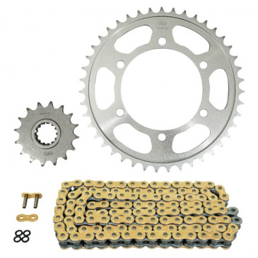 KIT CHAINE ADAPTABLE YAMAHA 700 TRACER 2016>2020 525 16x43 (DIAM COURONNE 110/130/10,25) (DEMULTIPLICATION ORIGINE) -AFAM- 5400598130397