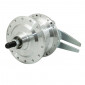 WHEEL HUB FOR MOPED PEUGEOT 103 -REAR- 28 spokes- WITH DRUM BRAKING PLATE + AXLE -SELECTION P2R-