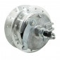 WHEEL HUB FOR MOPED PEUGEOT 103 -FRONT- 28 spokes- WITH DRUM BRAKING PLATE + AXLE -SELECTION P2R-