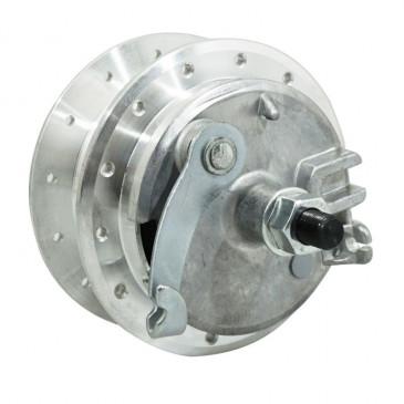WHEEL HUB FOR MOPED PEUGEOT 103 -FRONT- 28 spokes- WITH DRUM BRAKING PLATE + AXLE -SELECTION P2R- 3700948187722