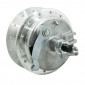 WHEEL HUB FOR MOPED PEUGEOT 103 -FRONT- 28 spokes- WITH DRUM BRAKING PLATE + AXLE -SELECTION P2R- 3700948187722