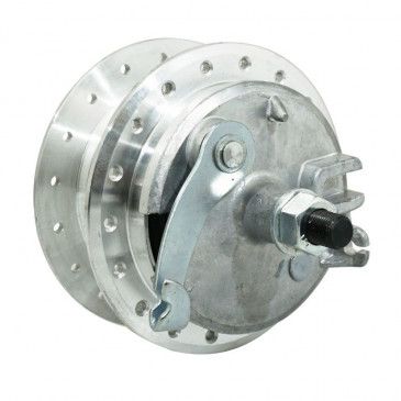 WHEEL HUB FOR MOPED PEUGEOT 103 -FRONT - 36 spokes- WITH DRUM BRAKING PLATE + AXLE -SELECTION P2R-