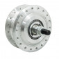 WHEEL HUB FOR MOPED PEUGEOT 103 -FRONT - 36 spokes- WITH DRUM BRAKING PLATE + AXLE -SELECTION P2R-