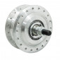 MOYEU ROUE CYCLO ADAPTABLE PEUGEOT 103 AVANT 36 TROUS AVEC FLASQUE + AXE -SELECTION P2R- 3700948187739