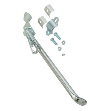 BEQUILLE CYCLO LATERALE ADAPTABLE PEUGEOT 103 SP, MVL LISSE CHROME (LONGUEUR 340mm) -SELECTION P2R- 3700948116661