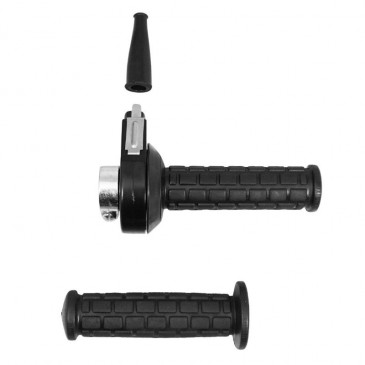 THROTTLE HANDLE FOR MOPED - DOMINO TYPE M77 - BLACK STEEL -SELECTION P2R- 3700948193976