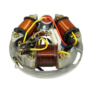 STATOR ALLUMAGE SCOOT ADAPTABLE PIAGGIO 125 VESPA GTR, TS, SPRINT 1ère SERIE (3 BOBINES - RUPTEUR / CONDENSATEUR) (OEM 217866) -P2R- 3700948117095