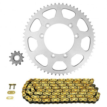 CHAIN AND SPROCKET KIT FOR FANTIC 50 CABALLERO E CASA 2016>2019, REGOLARITA CASA 2006>2012, E PERFORMANCE 2017>2020 (OEM SPECIFICATION) -AFAM-