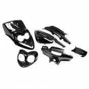 CARROSSERIE/CARENAGE SCOOT ADAPTABLE MBK 50 BOOSTER NG, ROCKET NOUVEAU MODELE/YAMAHA 50 BWS BUMP, SPY NOUVEAU MODELE NOIR BRILLANT (KIT 6 PIECES) -P2R- 3700948046654