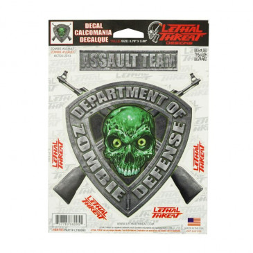 AUTOCOLLANT/STICKER LETHAL THREAT ZOMBIE DEFENSE VERT (150x200mm) (LT88095) 3700948178621