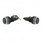 BAR ENDS - AVOC WITH LEDS - ALIMINIUM CONE - TRANSPARENT/BLACK (6 LEDS ORANGE) (PAIRE) 3700948167328