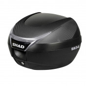 TOP CASE SHAD SH34 BLACK/CARBON 34L WITH PLATE (CONTAINS 1 FULLFACE HELMET + ACCESSORIES). (L42xH31xWd43cm). (D0B34106).