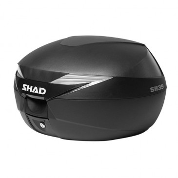 TOP CASE SHAD SH39 NOIR 39L AVEC PLATINE (DOSSERET NON INCLUS) (CONTENANCE 1 CASQUE INTEGRAL + 1 CASQUE JET) (L51xH32xP43cm) (D0B39100) 8430358548763