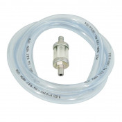 FUEL HOSE KIT Ø 8x12 TRANSPARENT + CYLINDRICAL FUEL FILTER Ø8 (1M) (MADE IN FRANCE) 3701213421046