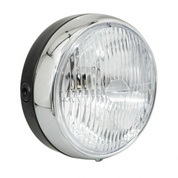 PHARE/PROJECTEUR CYCLO ADAPTABLE PEUGEOT/MBK ROND DIAM 140mm NOIR (BA20d) -SELECTION P2R- 3701213421633