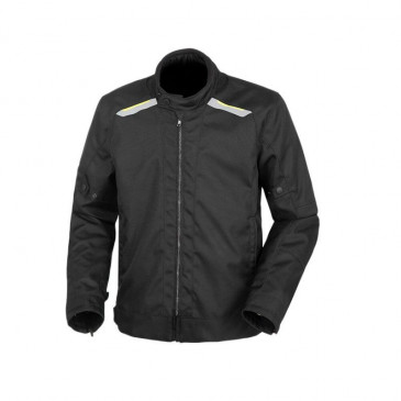 JACKET FOR MEN - TUCANO - TEXWORK POLYESTER BLACK/FLUO YELLOW WITH SHOULDERS+ELBOW PROTECTIONS - EURO 46 (L) (APPROVED EN 17092 CE - CLASSE A)