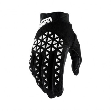 GLOVES - 100% AIRMATIC BLACK/WHITE EURO 10 (L) (APPROVED EN 13594:2015)
