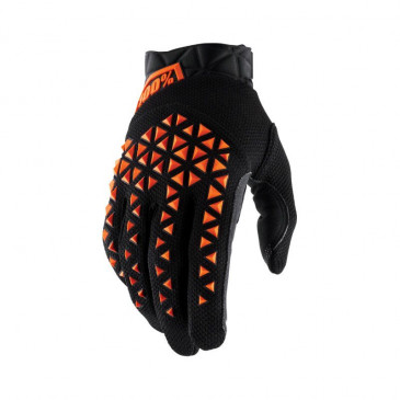 GLOVES - 100% AIRMATIC BLACK/ORANGE EURO 12 (XXL) (APPROVED EN 13594:2015) 0841269163965