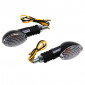 TURN SIGNAL (UNIVERSAL) REPLAY MINI OVAL SHAPED- TRANSPARENT/CARBON (L 71mm / H 28mm / Wd 38mm) (PAIR) ** 3700948032633