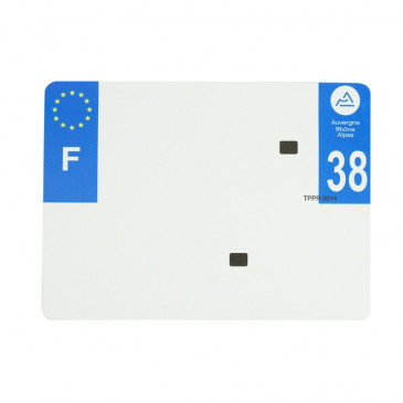 BANDE PLAQUE REMORQUE 275x200 POUR PVC VIERGE DEP. 38 avec EURO (VENDU A L'UNITE) 3700948230039