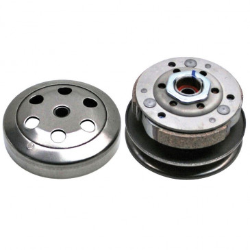 EMBRAYAGE SCOOT ADAPTABLE MBK 50 BOOSTER, NITRO/YAMAHA 50 BWS, AEROX/APRILIA 50 SR/MALAGUTI 50 F12 (DIAM 107 AVEC POULIE + CLOCHE) -P2R- 3700948064443