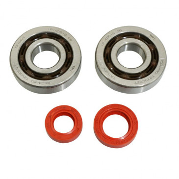 BEARING FOR CRANKSHAFT+SEALS FOR SCOOT P2R FOR PEUGEOT 50 TKR, TREKKER, SPEEDFIGHT, VIVACITY, BUXY, SQUAB, ZENITH, ELYSEO (KIT SC04A47CS TPI POLYAMID/RED RACING SEAL)