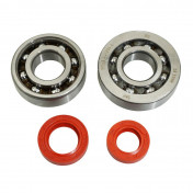 BEARING FOR CRANKSHAFT+SEALS FOR SCOOT P2R FOR PEUGEOT 50 SPEEDFIGHT 2, TKR, TREKKER (WITH DELL'ORTO PUMP)(KIT SKF SC04A47CS+ 6204 POLYAMID C4/RED RACING SEAL)