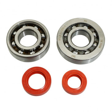 BEARING FOR CRANKSHAFT+SEALS FOR SCOOT P2R FOR PEUGEOT 50 SPEEDFIGHT 2, TKR, TREKKER (WITH DELL'ORTO PUMP)(KIT SKF SC04A47CS+ 6204 POLYAMID C4/RED RACING SEAL)