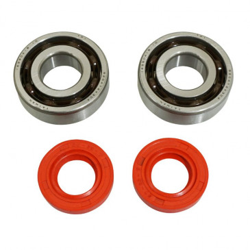 BEARING FOR CRANKSHAFT+SEALS FOR 50CC MOTORBIKE P2R FOR DERBI 50 SENDA, GPR/GILERA 50 SMT, RCR (ENGINE EURO 2 + EURO 3) (KIT 6204 TPI POLYAMID C4/RED RACING SEAL) 3701213422739