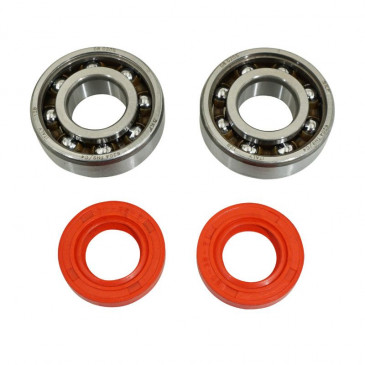 BEARING FOR CRANKSHAFT+SEALS FOR 50CC MOTORBIKE P2R FOR DERBI 50 SENDA, GPR/GILERA 50 SMT, RCR (ENGINE EURO 2 + EURO 3) (KIT 6204 SKF POLYAMID C4/RACING RED SEAL) 3701213422753