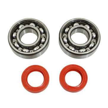 ROULEMENT D'EMBIELLAGE + JOINT SCOOT P2R ADAPTABLE PEUGEOT 50 LUDIX, SPEEDFIGHT 3, JET FORCE, KISBEE/DJANGO, CITYSTAR 2T (KIT 6204 FAG ACIER C3/JOINT RACING ROUGE) 3701213422777