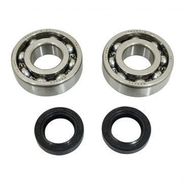 BEARING FOR CRANKSHAFT+SEALS FOR SCOOT P2R FOR PEUGEOT 50 LUDIX, SPEEDFIGHT 3, JET FORCE, KISBEE/DJANGO 2STROKE (KIT 6204 TPI STEEL C4/NITRILE SEAL)