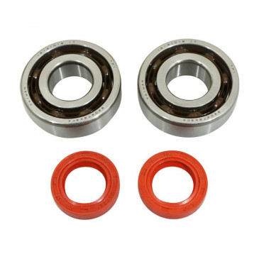 BEARING FOR CRANKSHAFT+SEALS FOR SCOOT P2R FOR PEUGEOT 50 LUDIX, SPEEDFIGHT 3, JET FORCE, KISBEE/DJANGO 2STROKE (KIT 6204 TPI POLYAMID C4/RED RACING SEAL)