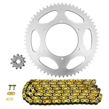 CHAIN AND SPROCKET KIT FOR DERBI 50 SM SENDA RACING 2018>2020, 50 SENDA XTREME 2018>2020 420 11x59 (Ø SPROCKET 108/123/6.5) (OEM SPECIFICATIONS) -AFAM- 5400598150289