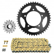 CHAIN AND SPROCKET KIT FOR APRILIA 900 SHIVER 525 2017> 16x44 (Ø SPROCKET 100/120/10.25) (OEM SPECIFICATIONS) -AFAM-