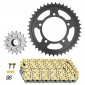 KIT CHAINE ADAPTABLE APRILIA 1200 CAPONORD 2013>2016, 1200 CAPONORD RALLY 2015>2019 525 17x42 (DIAM COURONNE 100/120/10.25) (DEMULTIPLICATION ORIGINE) -AFAM-