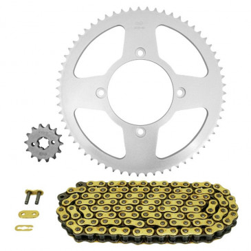 KIT CHAINE ADAPTABLE BETA 125 RR LC 2010>2020, RR ENDURO 2011>2020 428 14x63 (DIAM COURONNE 100/120/8.5/16) (DEMULTIPLICATION ORIGINE) -AFAM-